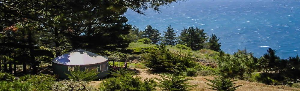 A yurt near a coastline